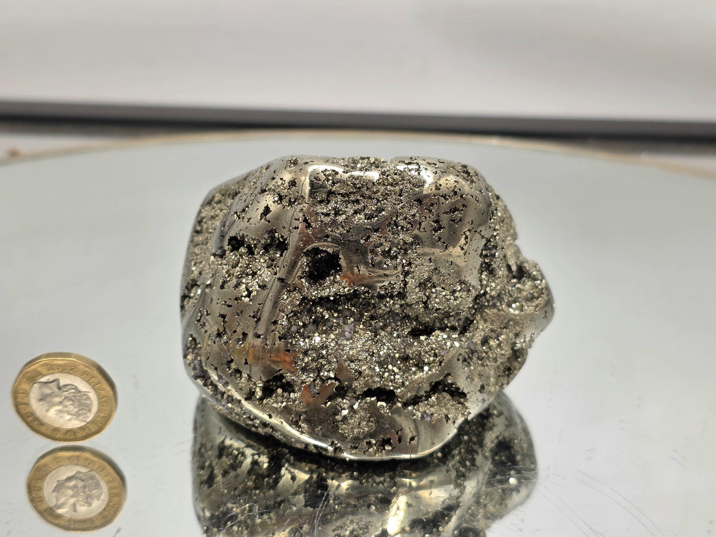 Large Peruvian Pyrite Crystal Freeform Semi Polished (DP)