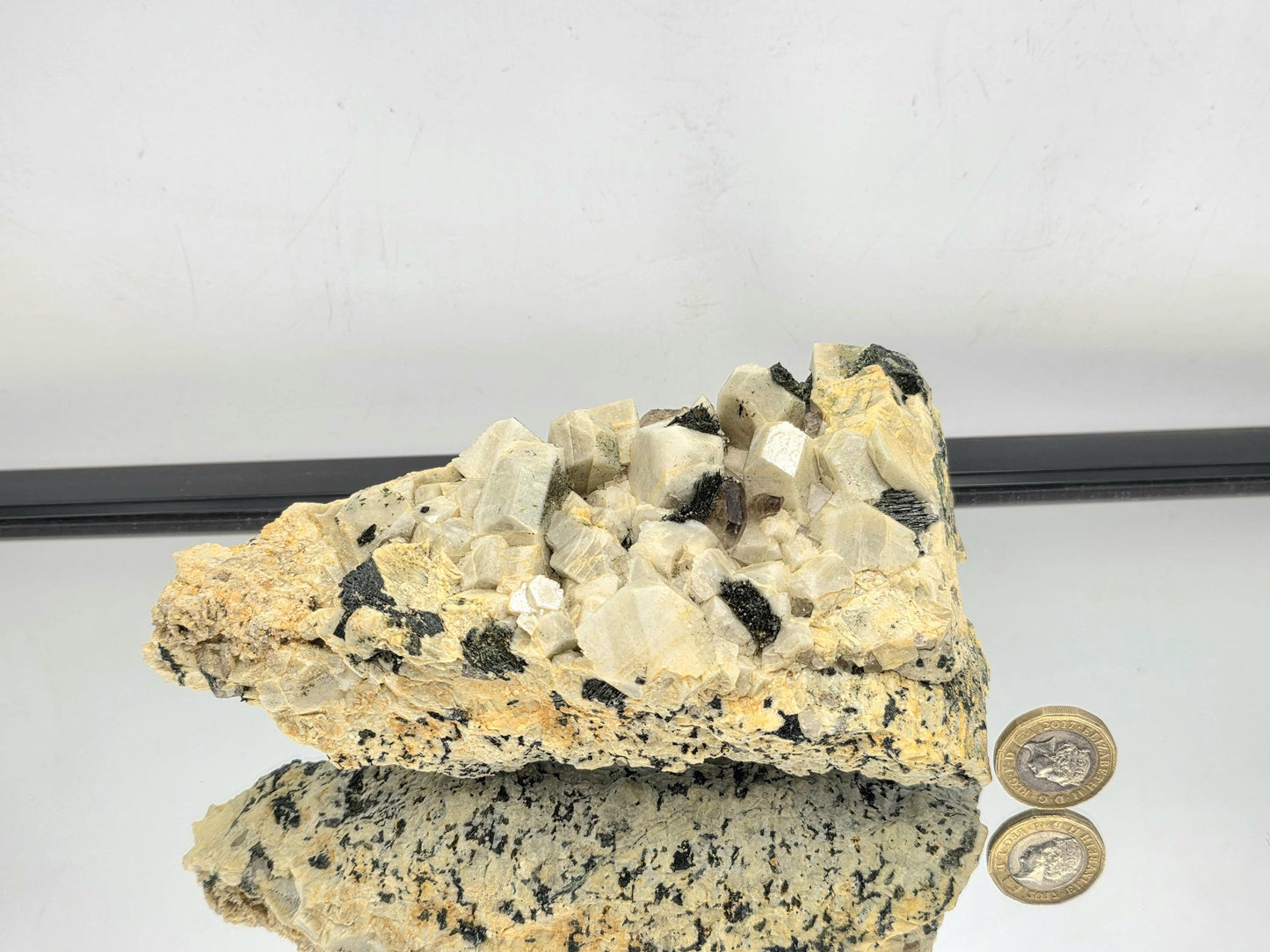 Large Aegirine & Smoky Quartz On Othoclase (#1)