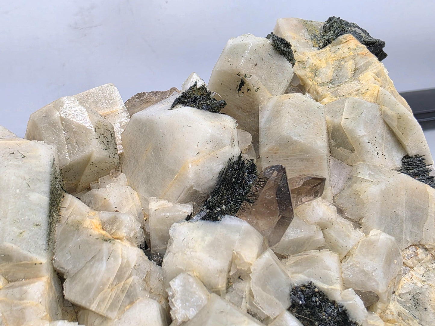 Large Aegirine & Smoky Quartz On Othoclase (#1)