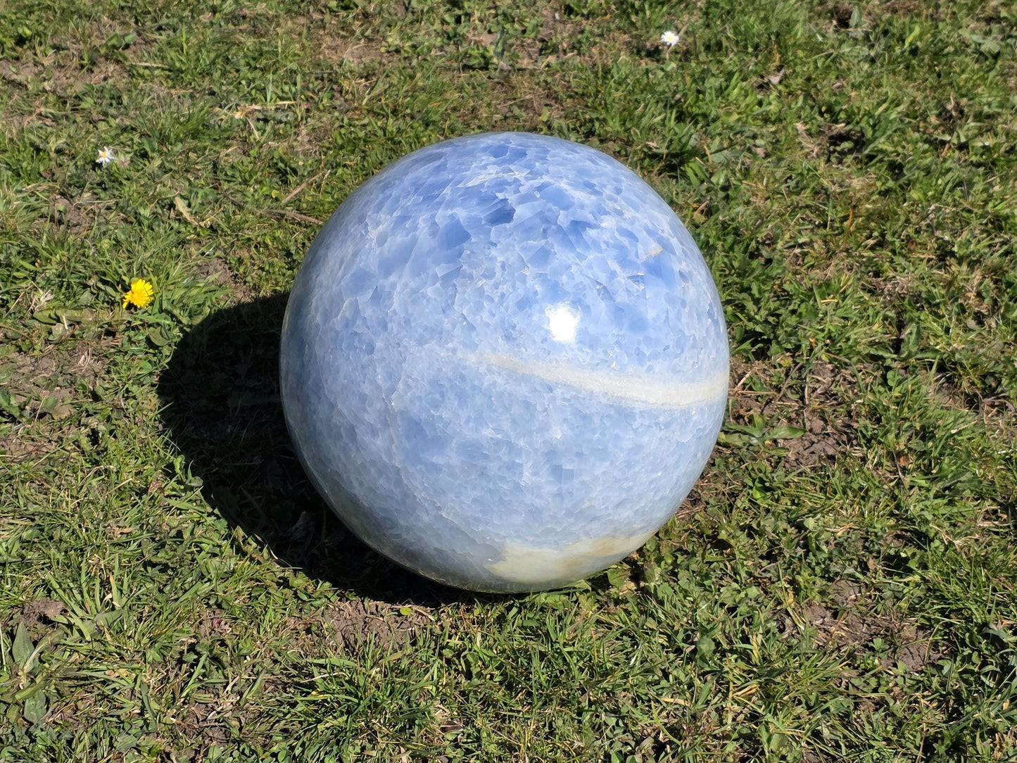 XL Blue Calcite Crystal Sphere 10.5"