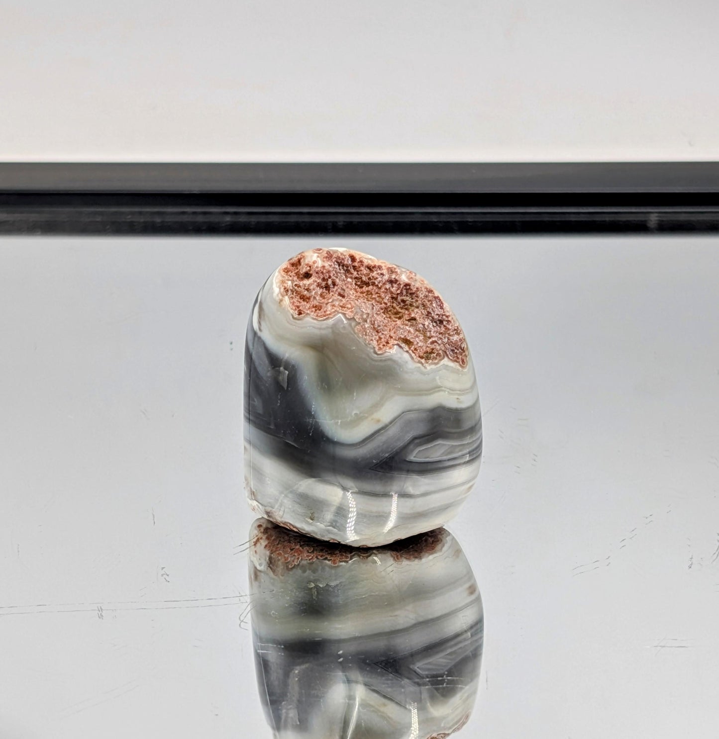 Malawi Agate Crystal Black & Grey Banded Polished (#21)
