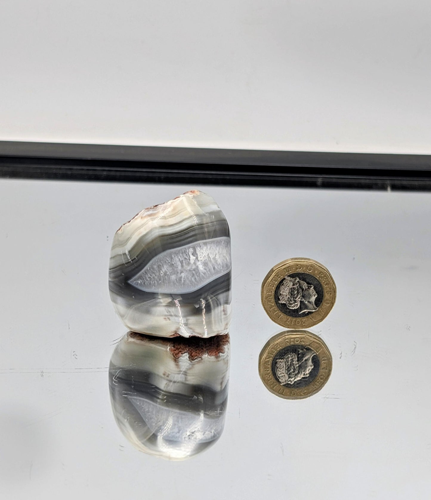 Malawi Agate Crystal Black & Grey Banded Polished (#21)