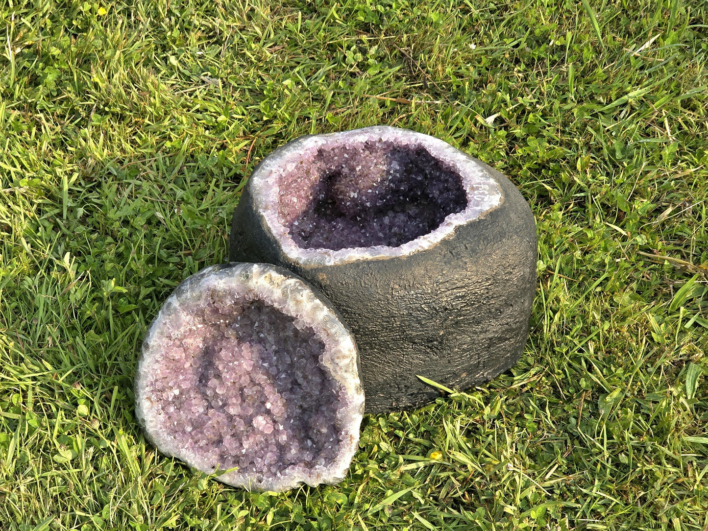 Large Amethyst Crystal Bowl Geode With Lid 23.7 KG