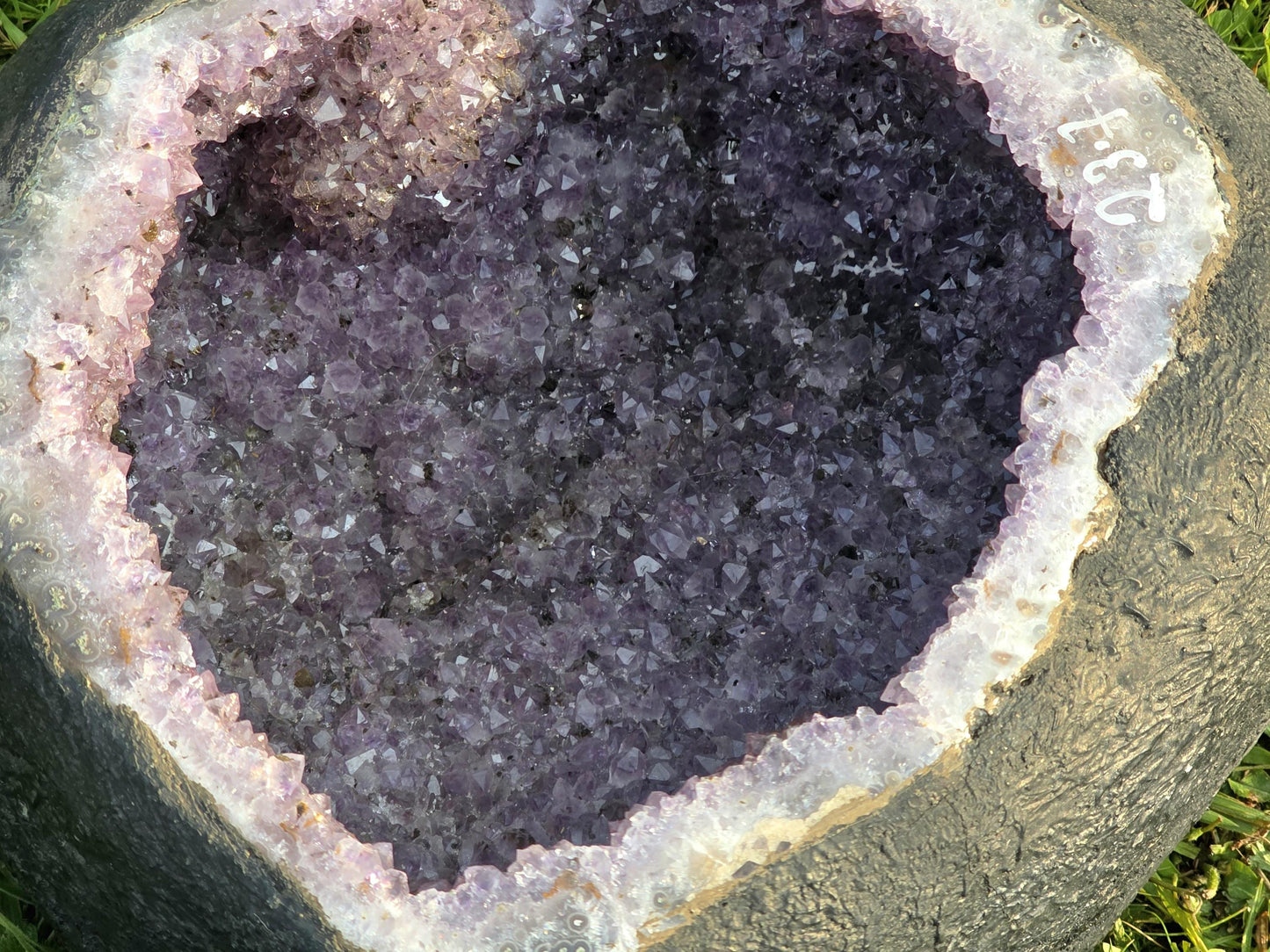 Large Amethyst Crystal Bowl Geode With Lid 23.7 KG