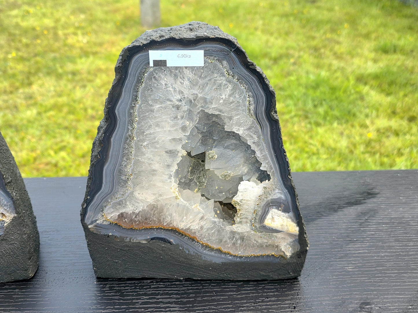 2 X Quartz Crystal Church Geode Pair