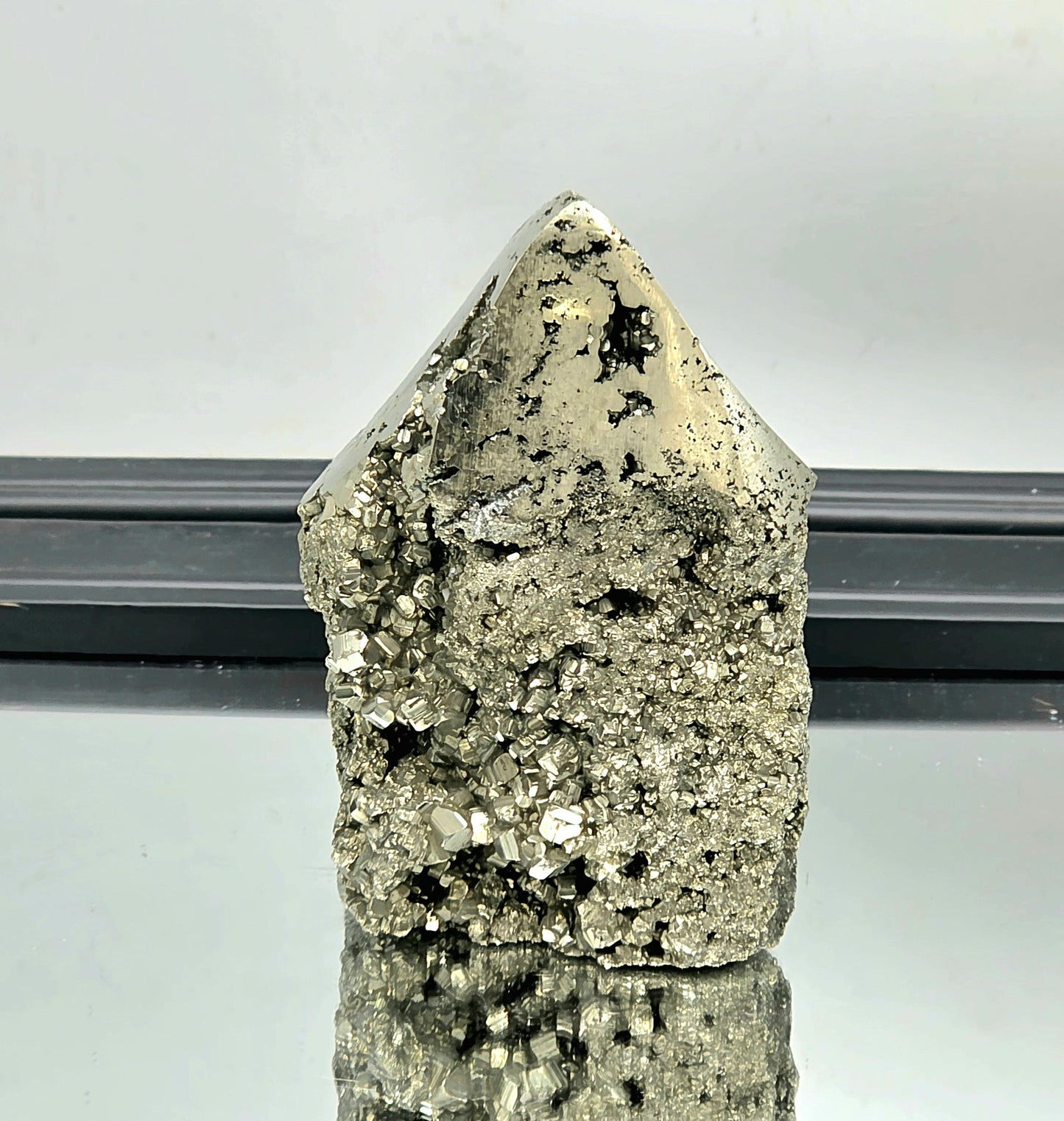 Large Top Polished Pyrite Crystal Tower