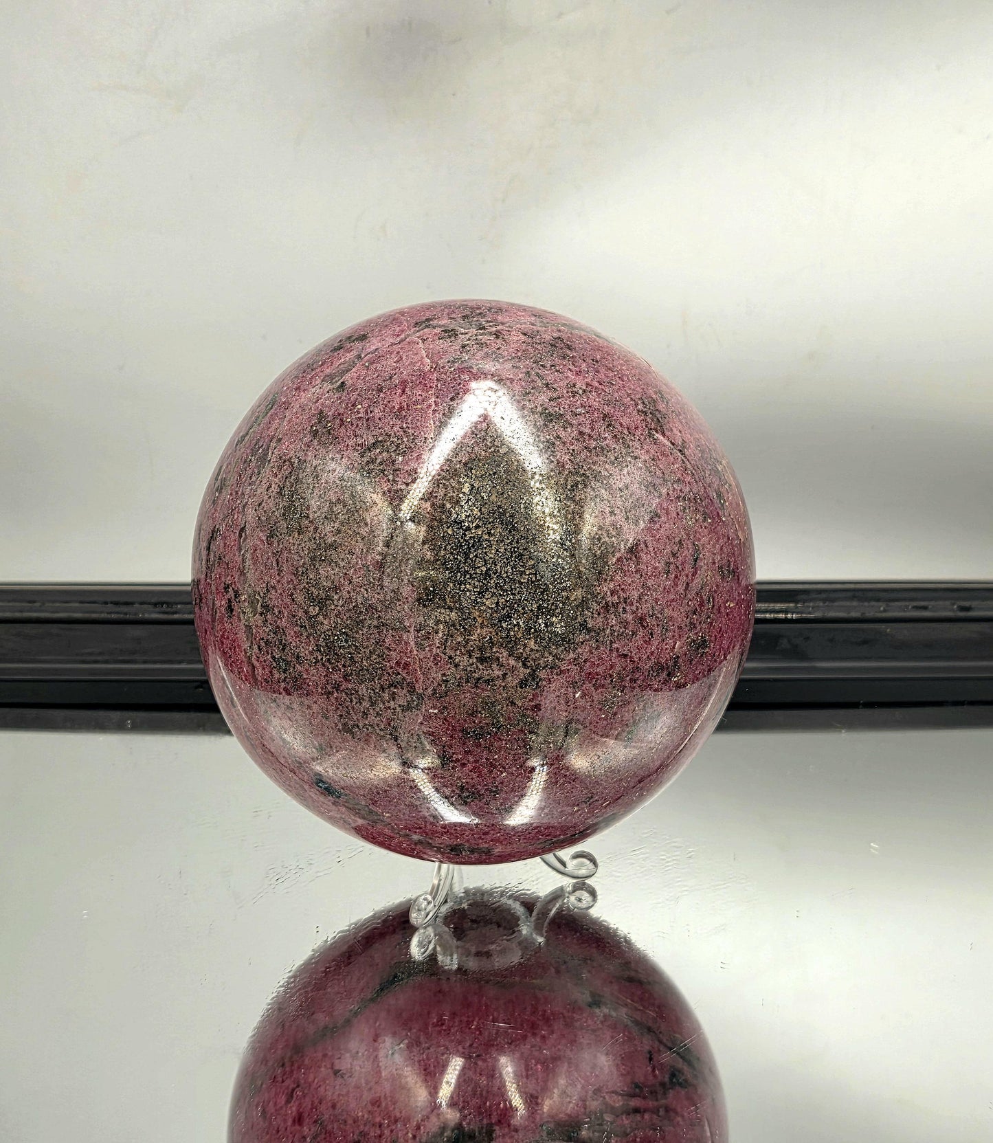 Extra Large Pink Rhodonite Crystal Sphere 5.4KG