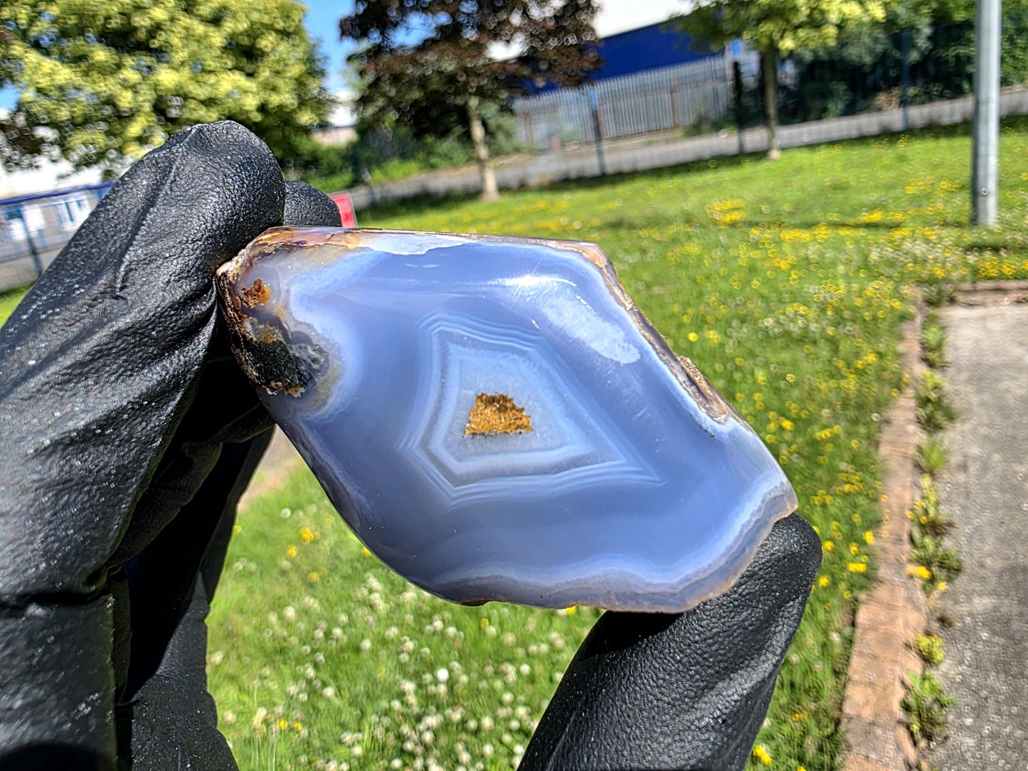 Blue Malawi Agate Banded Polished Crystal (#23)