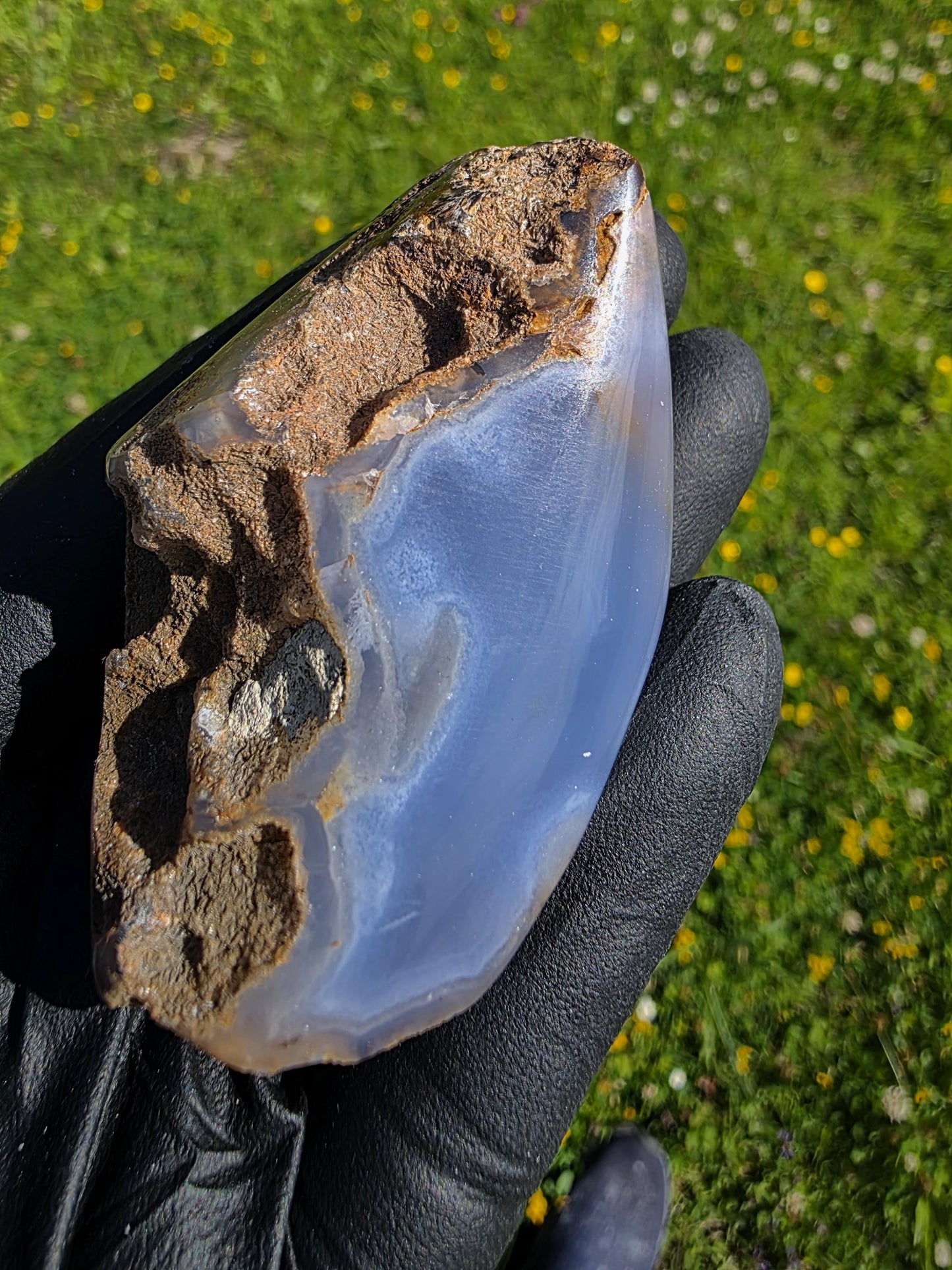 Blue Malawi Agate Banded Polished Crystal (#23)