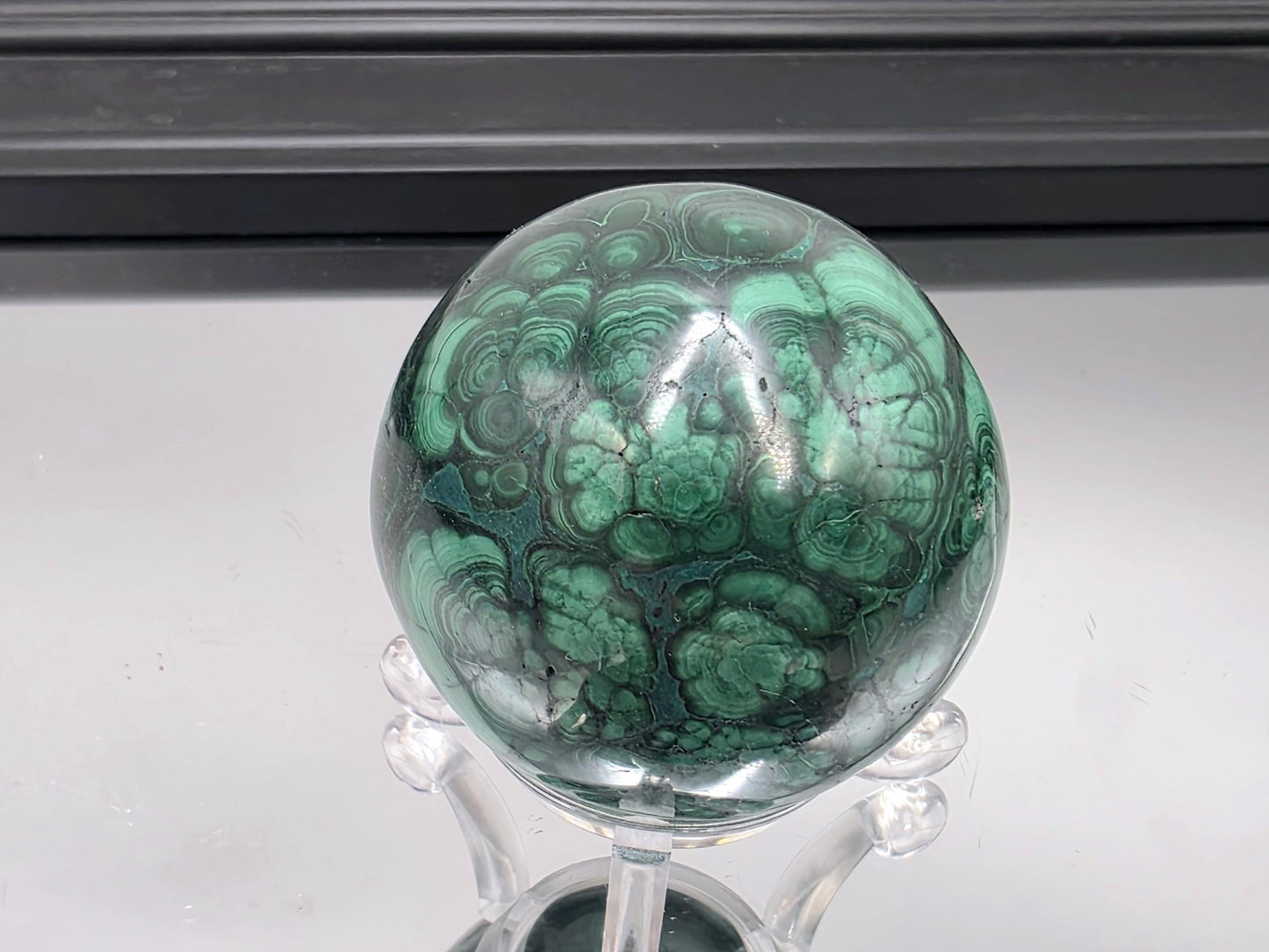 Malachite Flower Crystal Sphere (#5)