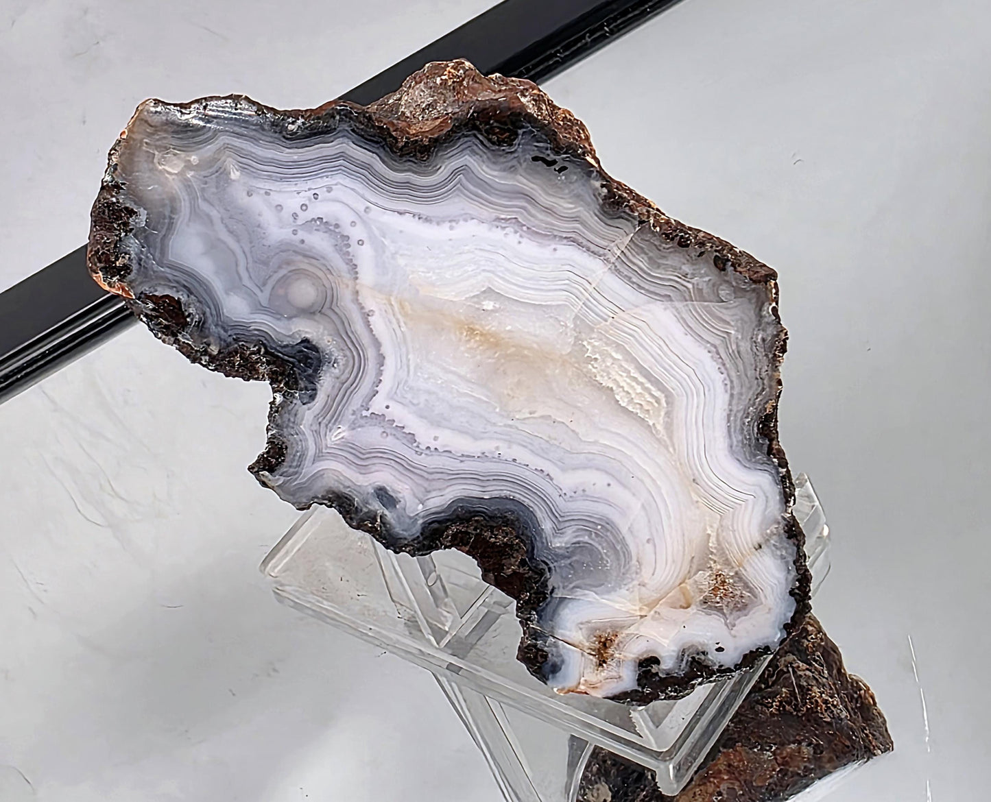 Mexican Agate Crystal Banded Polished (#5)