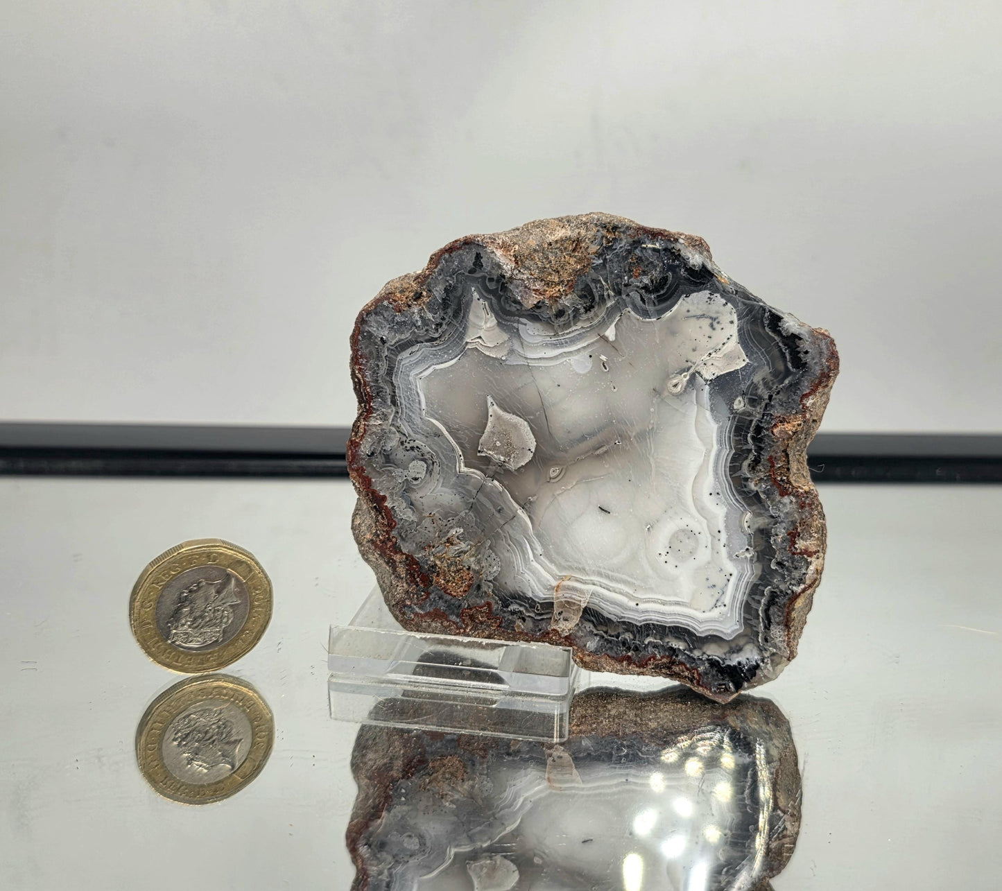 Mexican Agate Crystal Banded Polished (#13)