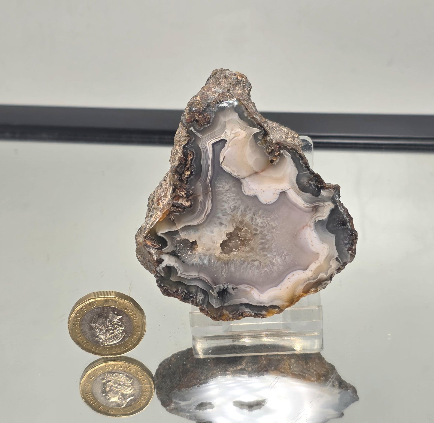 Mexican Agate Crystal Banded Polished (#14)