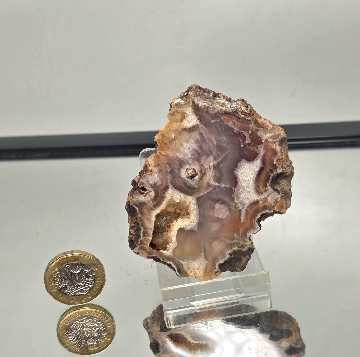 Mexican Agate Crystal Banded Polished (#15)