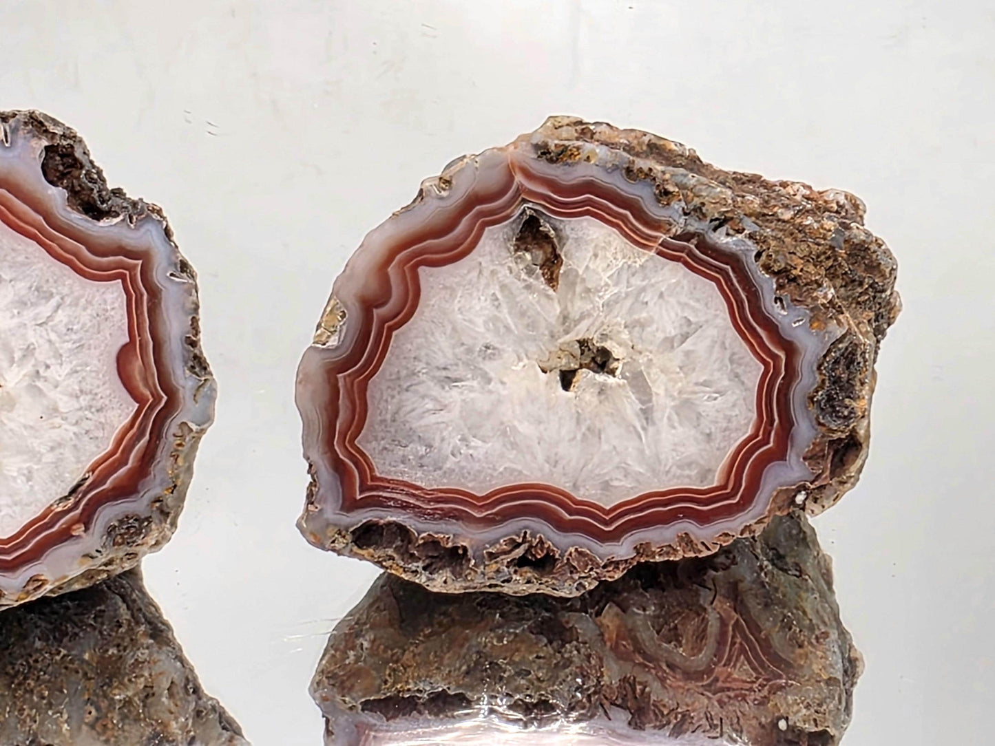 Malawi Agate Colour Banded Polished Crystal Pair (#37)