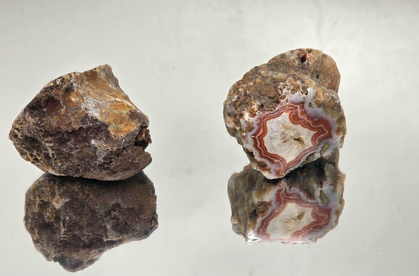 Malawi Agate Colour Banded Polished Crystal Pair (#37)