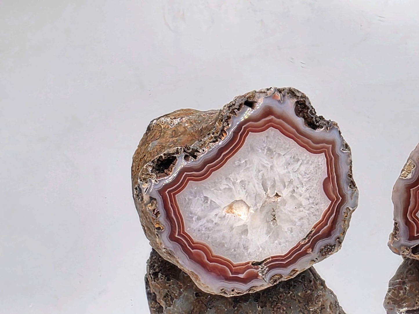Malawi Agate Colour Banded Polished Crystal Pair (#37)
