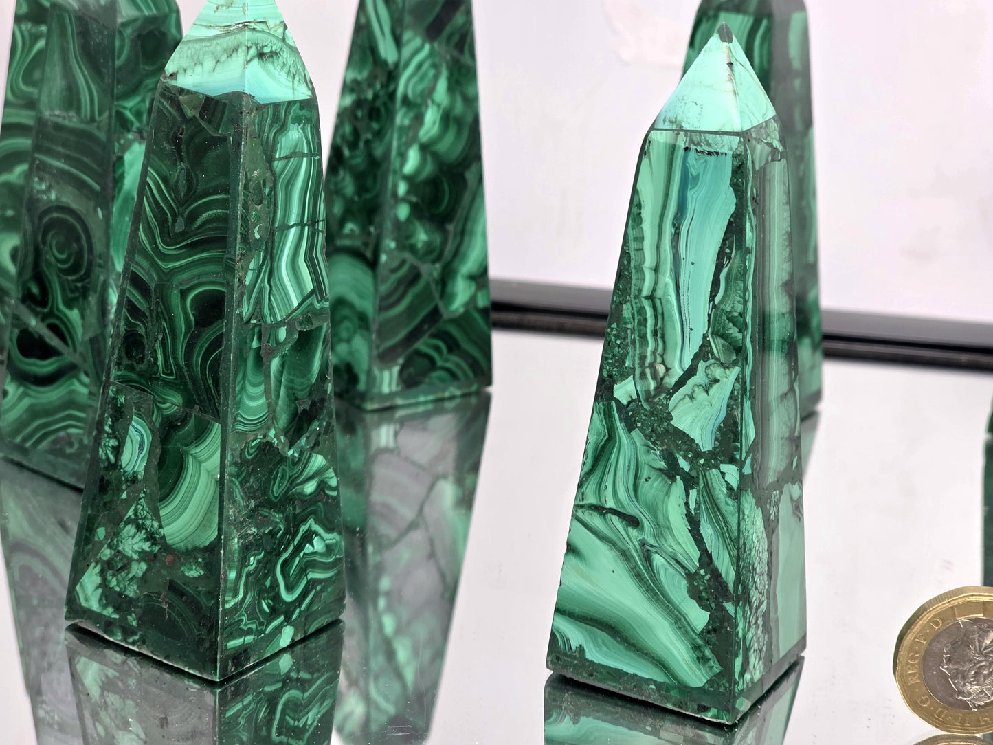 Malachite Crystal Tower - Obelisk 10-11cm
