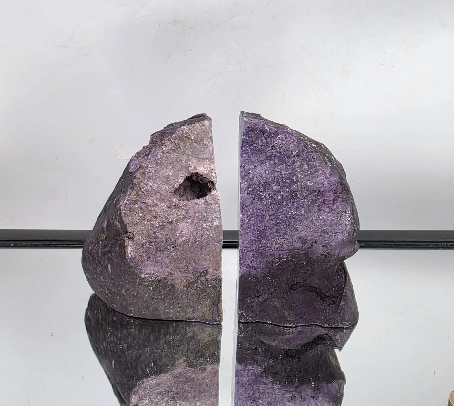 Purple Agate Quartz Crystal Bookends Home Decor Office Gift (#11)