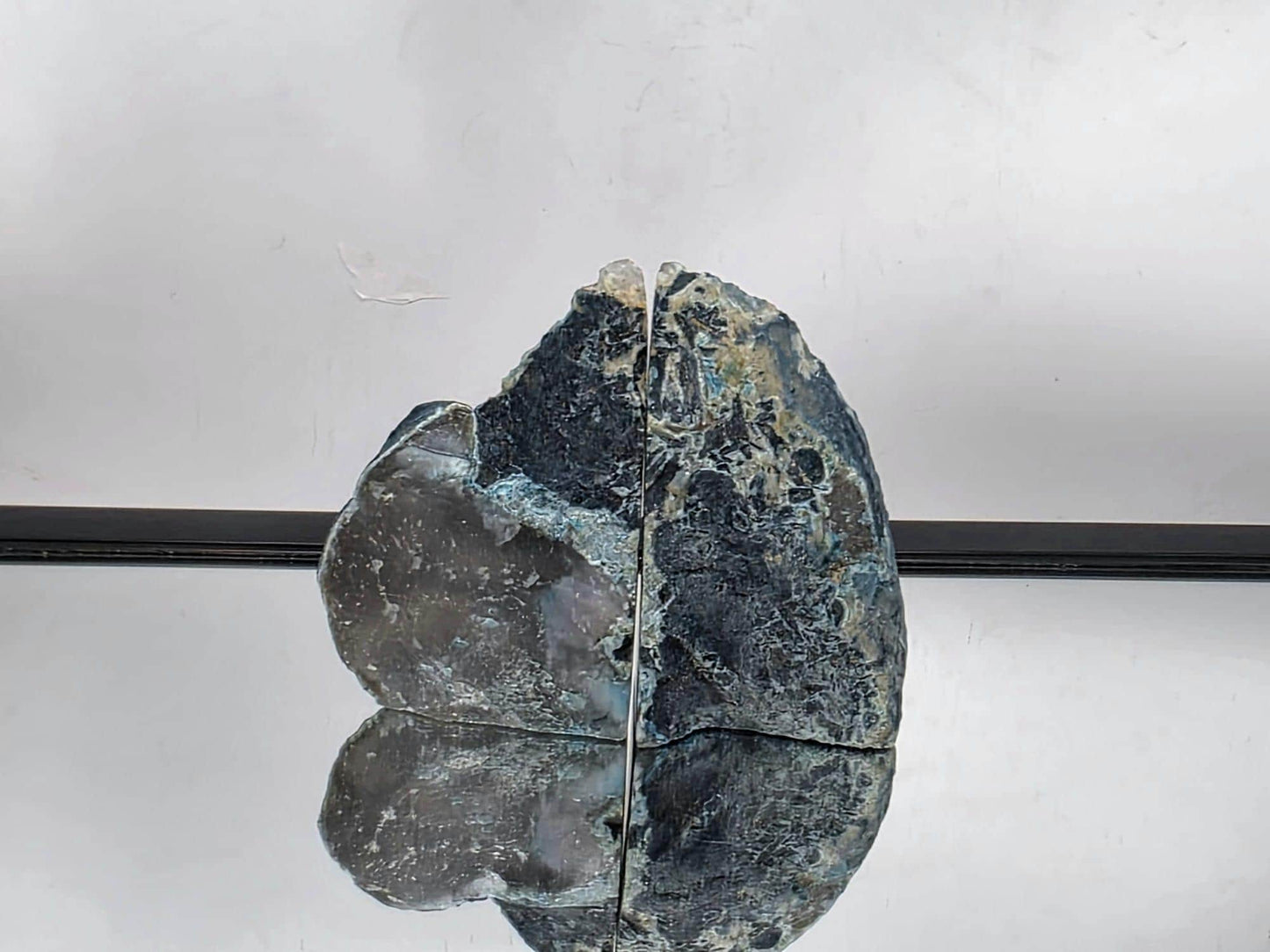 Blue Agate Quartz Crystal Bookends Home Decor Office Gift (#10)