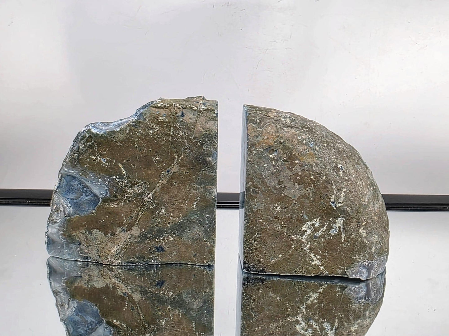 Blue Agate Quartz Crystal Bookends Home Decor Office Gift (#1)