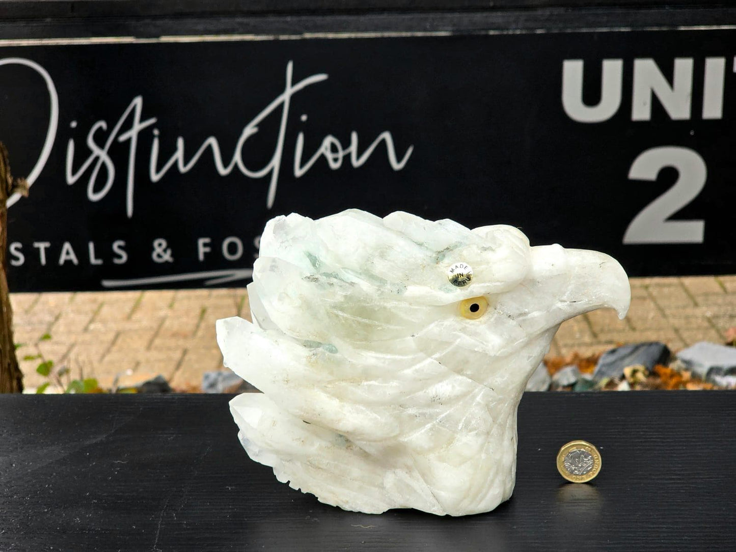 Large Quartz Crystal Eagle #5 | Hand-Carved in Peru | Natural Quartz | Crystal Animal Sculpture | Unique Gift