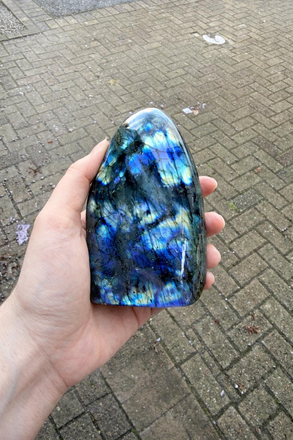 Labradorite Crystal Freeform With Strong Flash 0.56KG - Madagascar #3