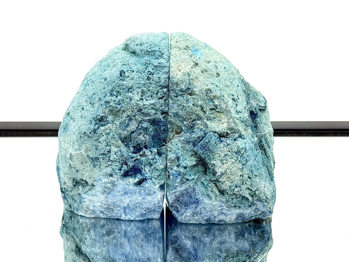 Blue Agate Quartz Crystal Bookends Home Decor Office Gift (#50)