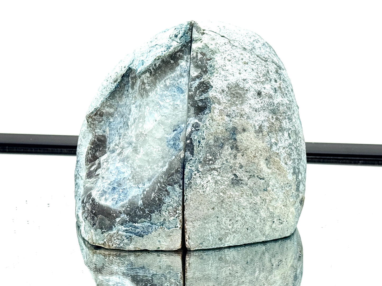 Blue Agate Quartz Crystal Bookends Home Decor Office Gift (#49)