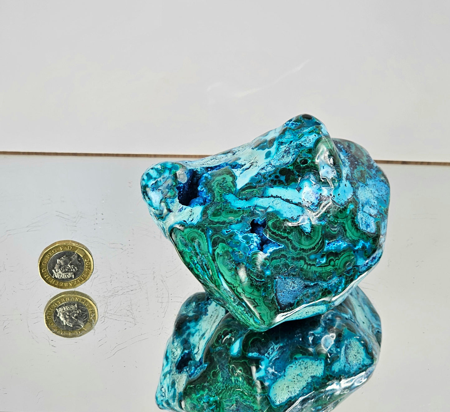 Large Malachite Chrysocolla Freeform, Malacolla Crystal, Polished Mineral Specimen (#DP)