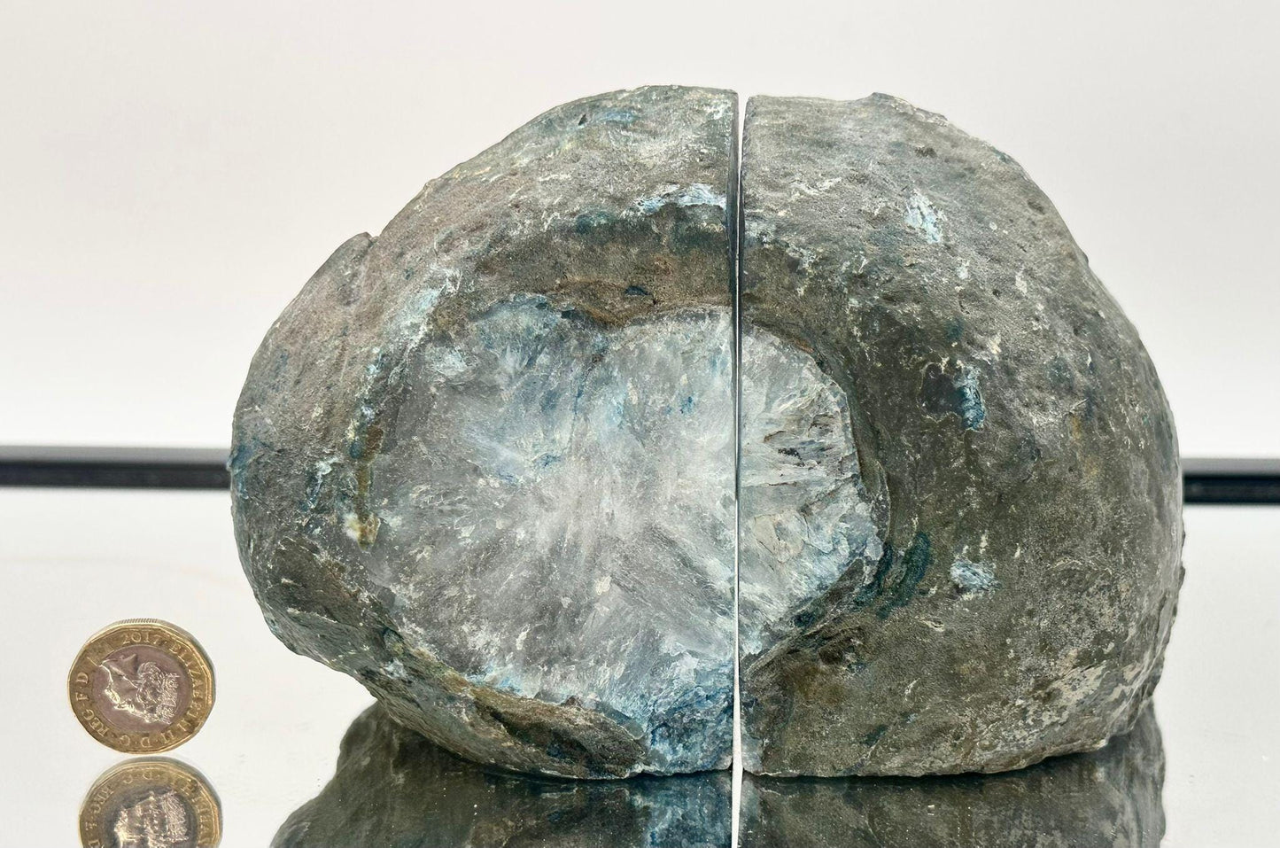 Large Blue Agate Crystal Bookends Home Decor Office Gift Natural Agate Quartz (#20)