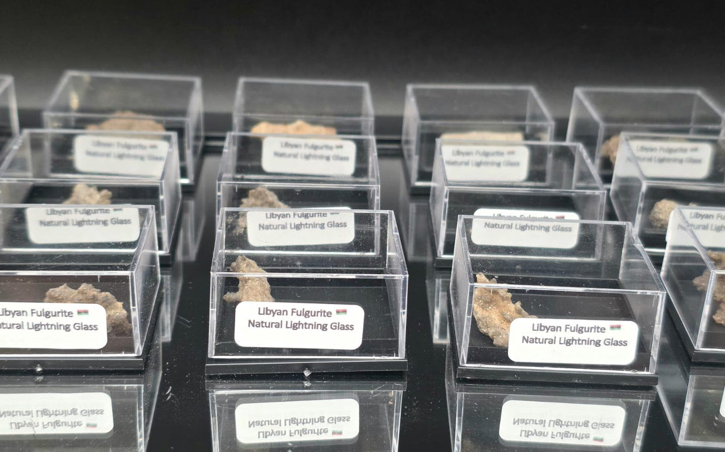Small Fulgurite Collector Specimen in Display Case - Petrified Lightning Stone Glass from Algeria Desert