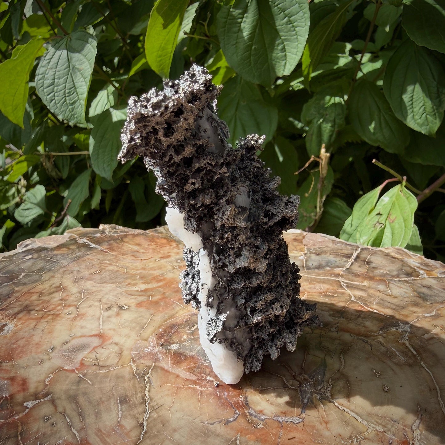 Native Silver on Calcite Matrix | Natural Mineral Specimen | Morocco (b6 #5)