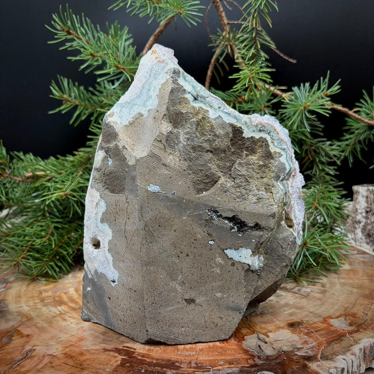 Large Amethyst Crystal Geode Cutbase | Freestanding Crystal Display | ACB19