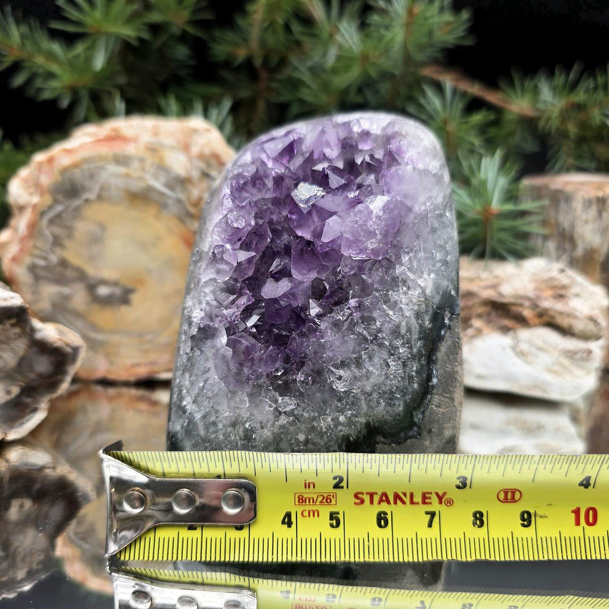 High-grade uruguayan amethyst crystal geode cut base | amu-62