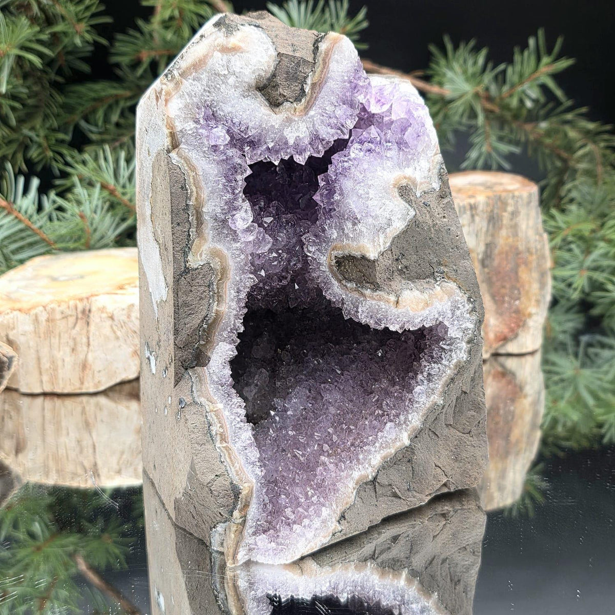 Amethyst Crystal Geode Cutbase | Large Freestanding Crystal Display | ACB29 2.22kg