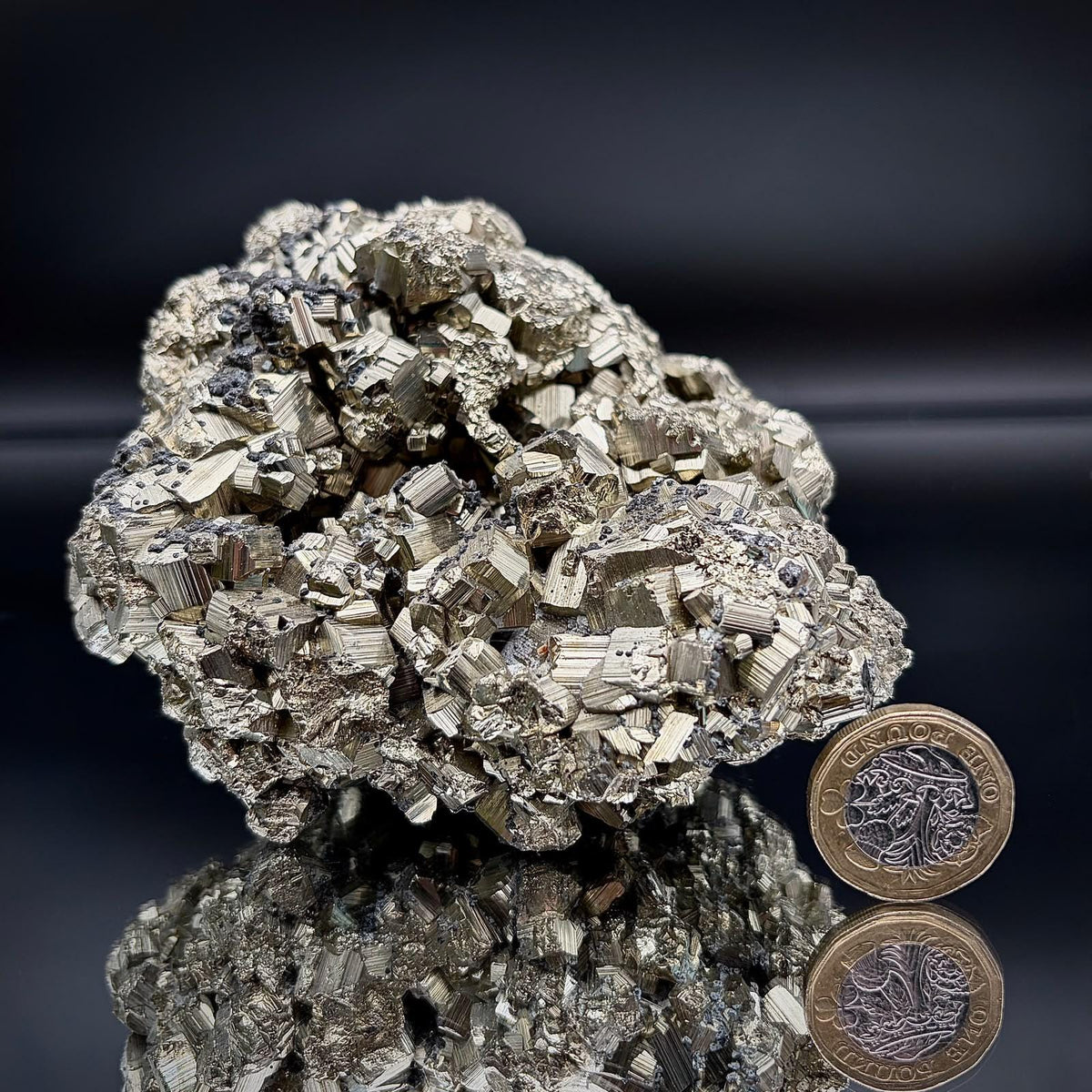 Large Peruvian Pyrite Crystal Cluster – Natural Fool's Gold Mineral Specimen #65