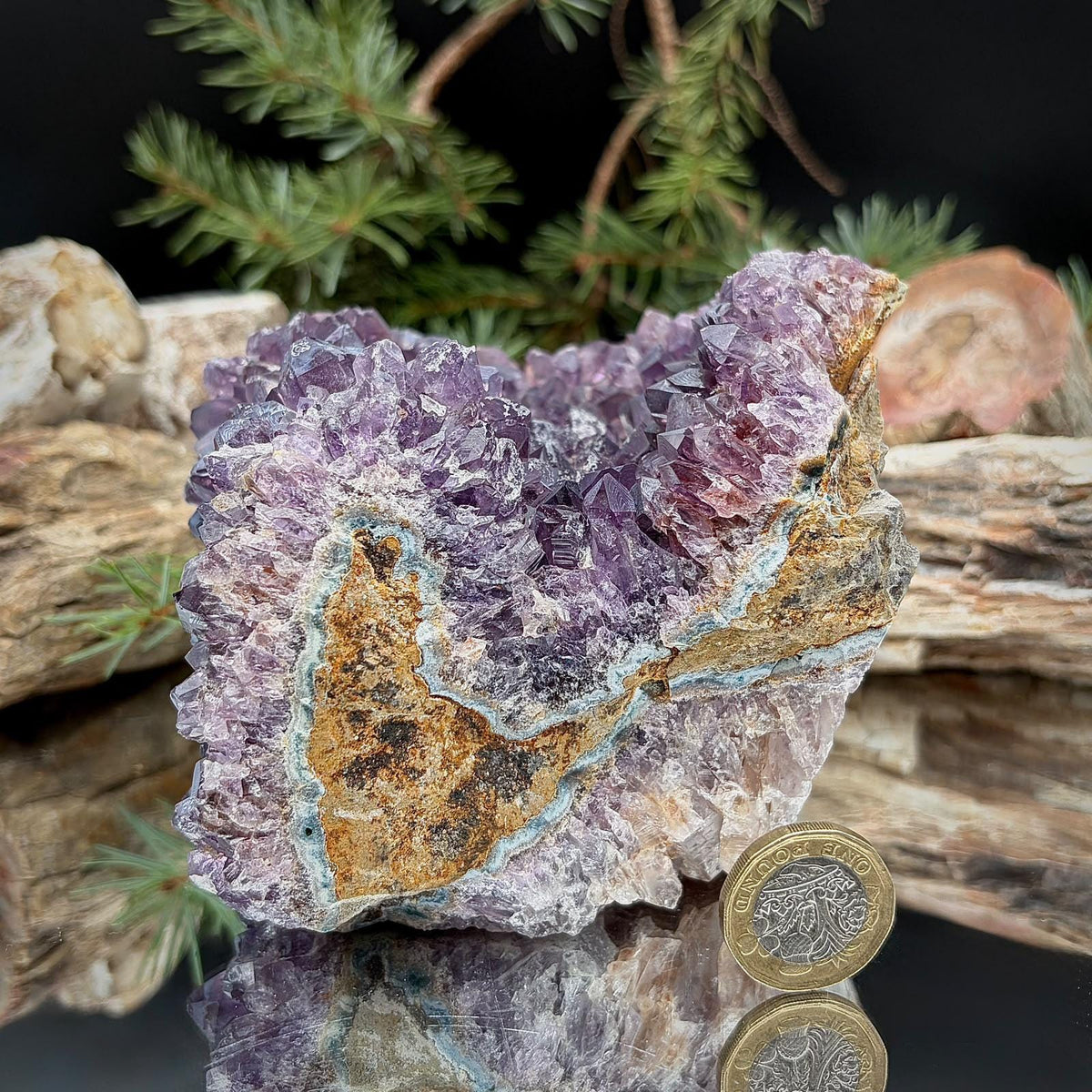 Amethyst Crystal Geode Cutbase | Freestanding Crystal Display | ACB-60