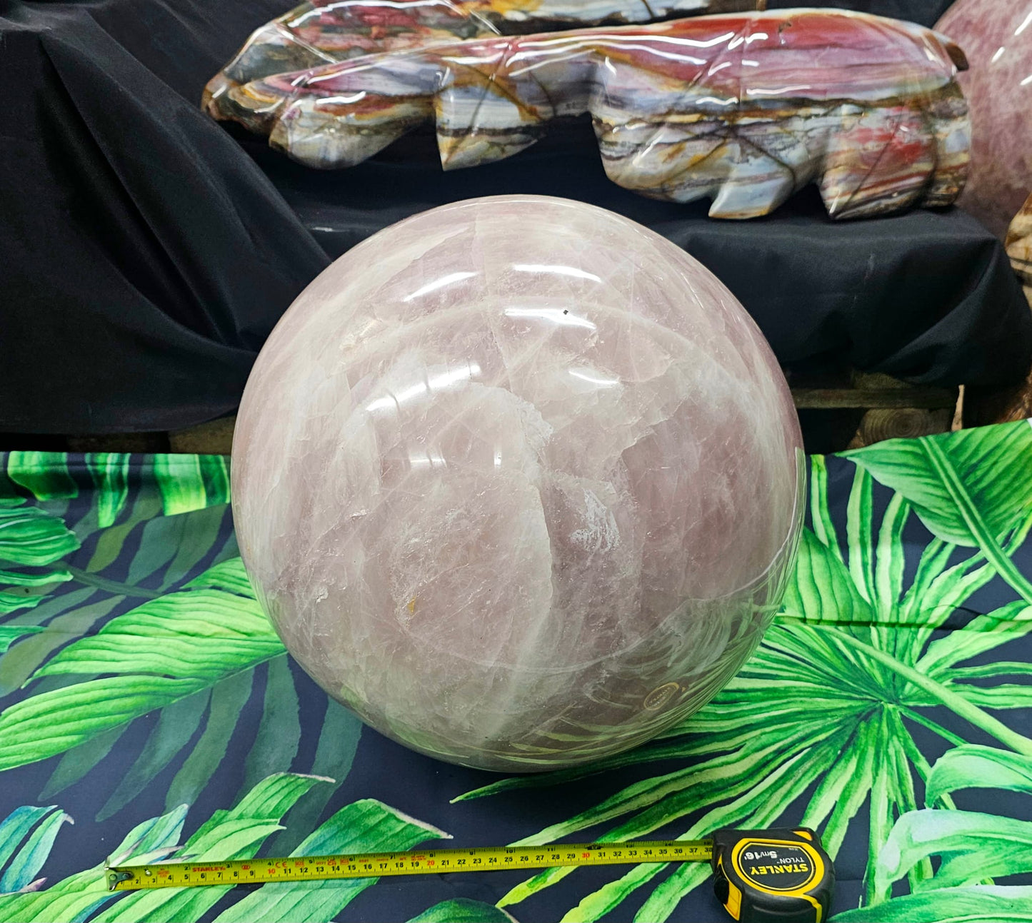 giant rose quartz crystal sphere for luxury interior decor