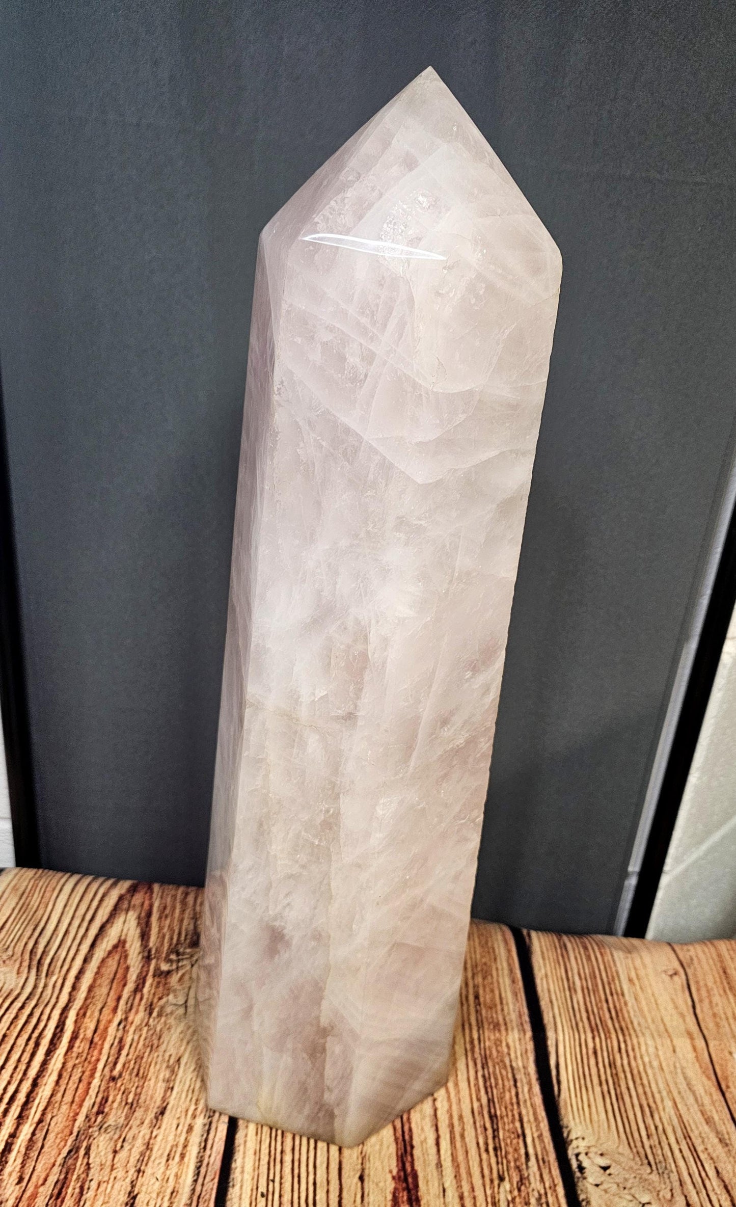 High-quality Rose Quartz Prism with radiant pink tones.