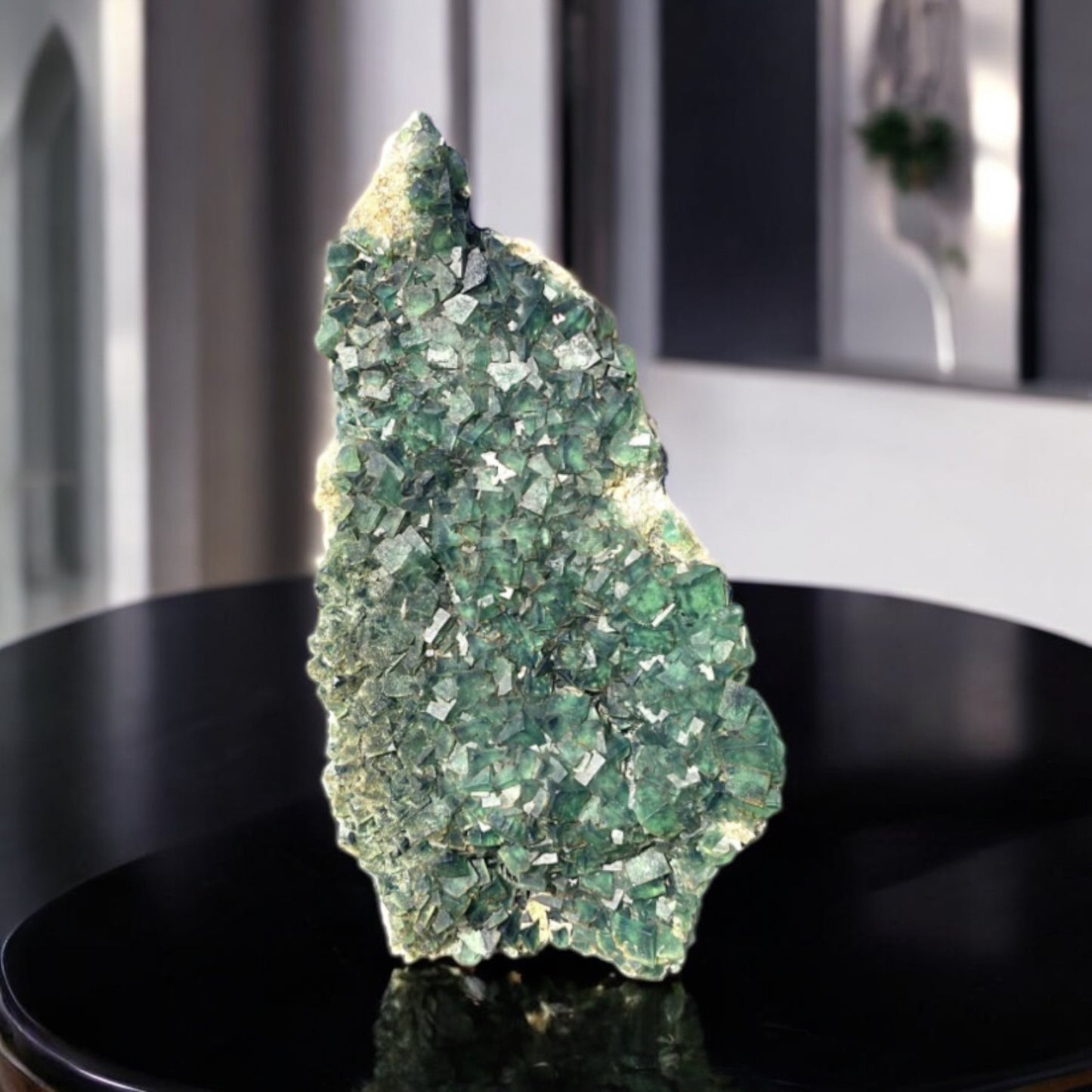 Impressive Madagascan Green Fluorite crystal perfect for display.