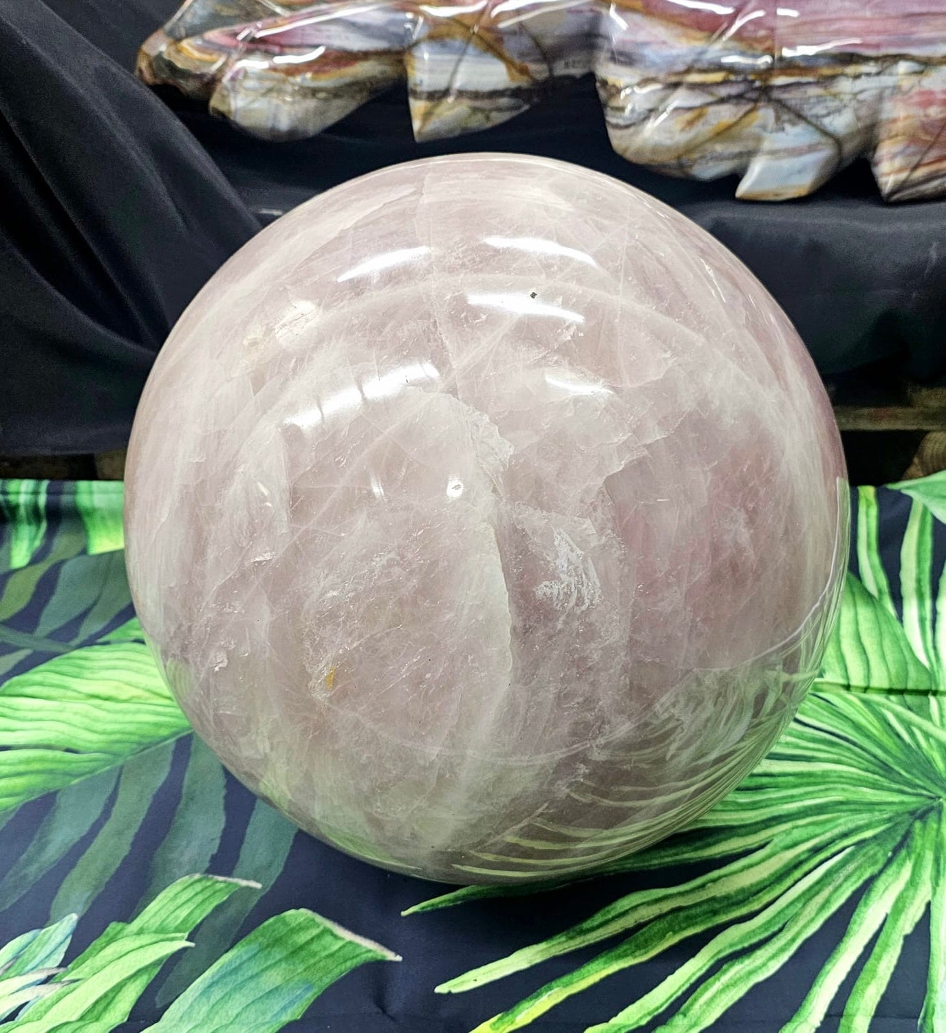 large rose quartz sphere crystal sphere for luxury interior design