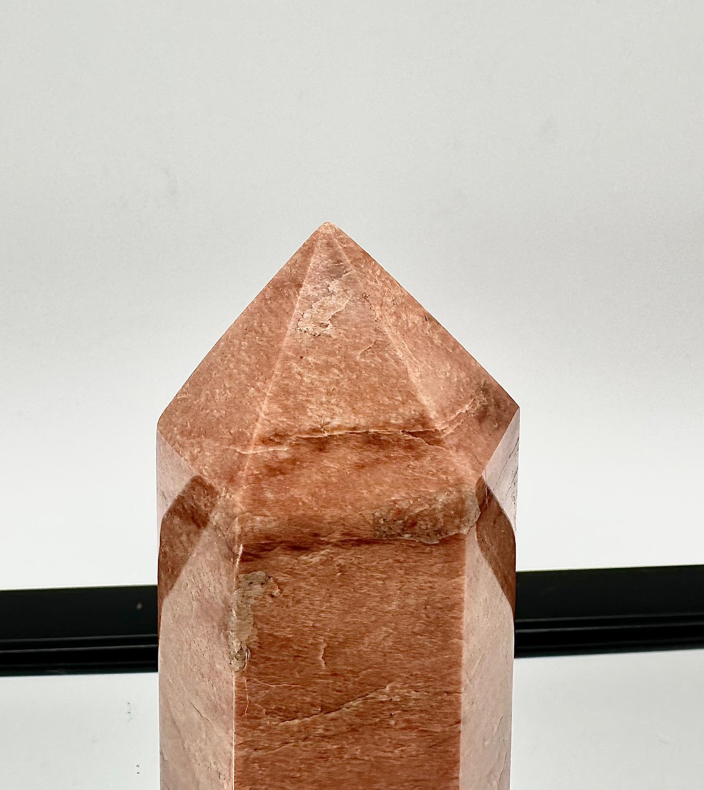 Peach Moonstone Crystal Prism Tower #10