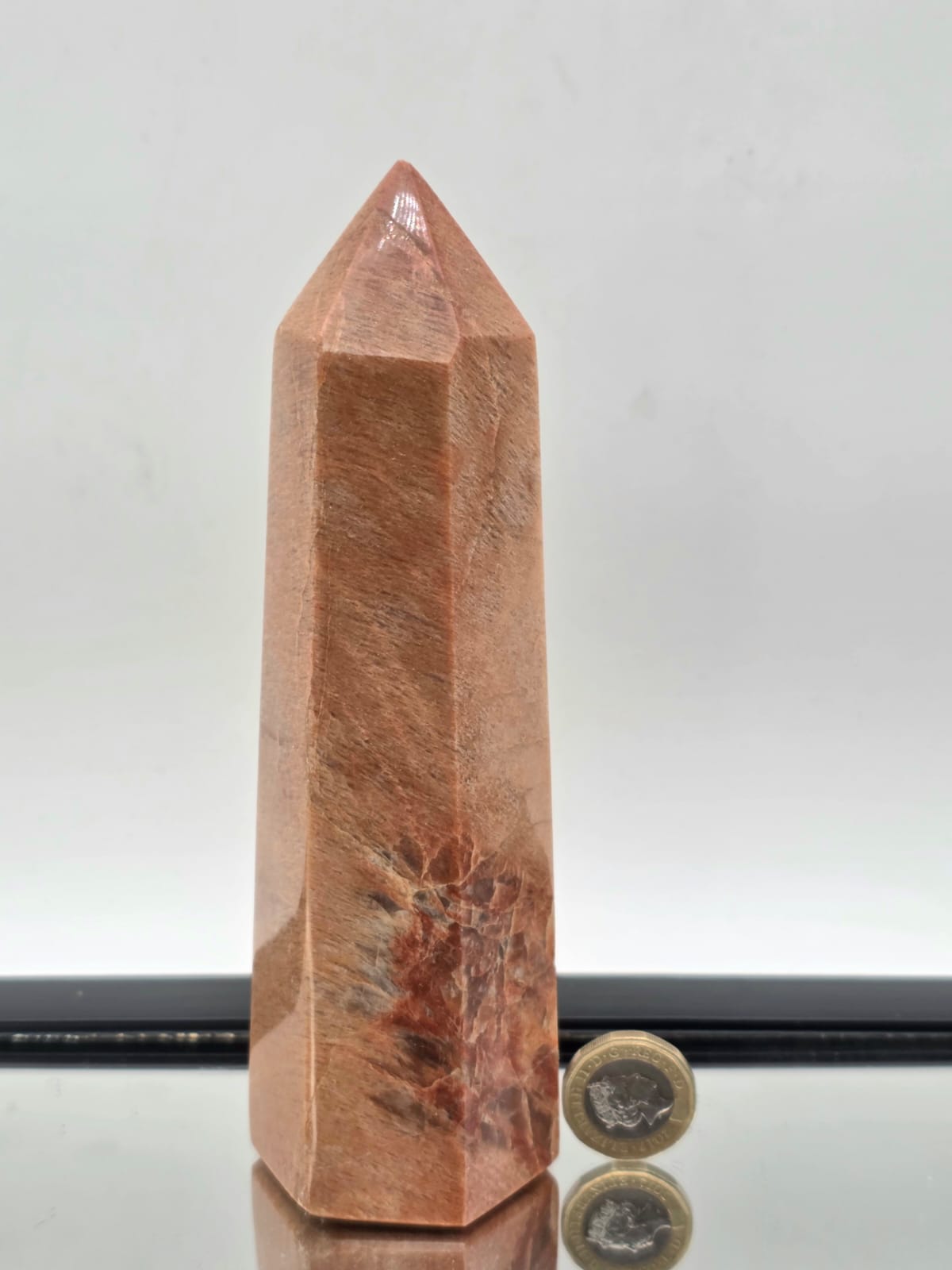 Peach Moonstone Crystal Tower Prism #12