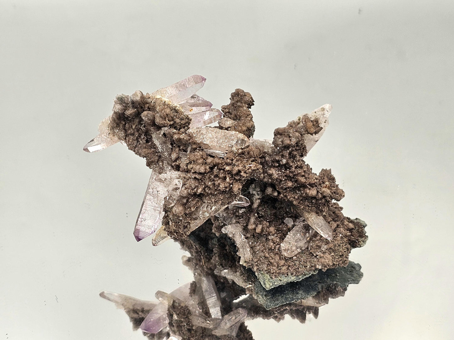 Veracruz amethyst specimen with light purple tones, highlighting transparency