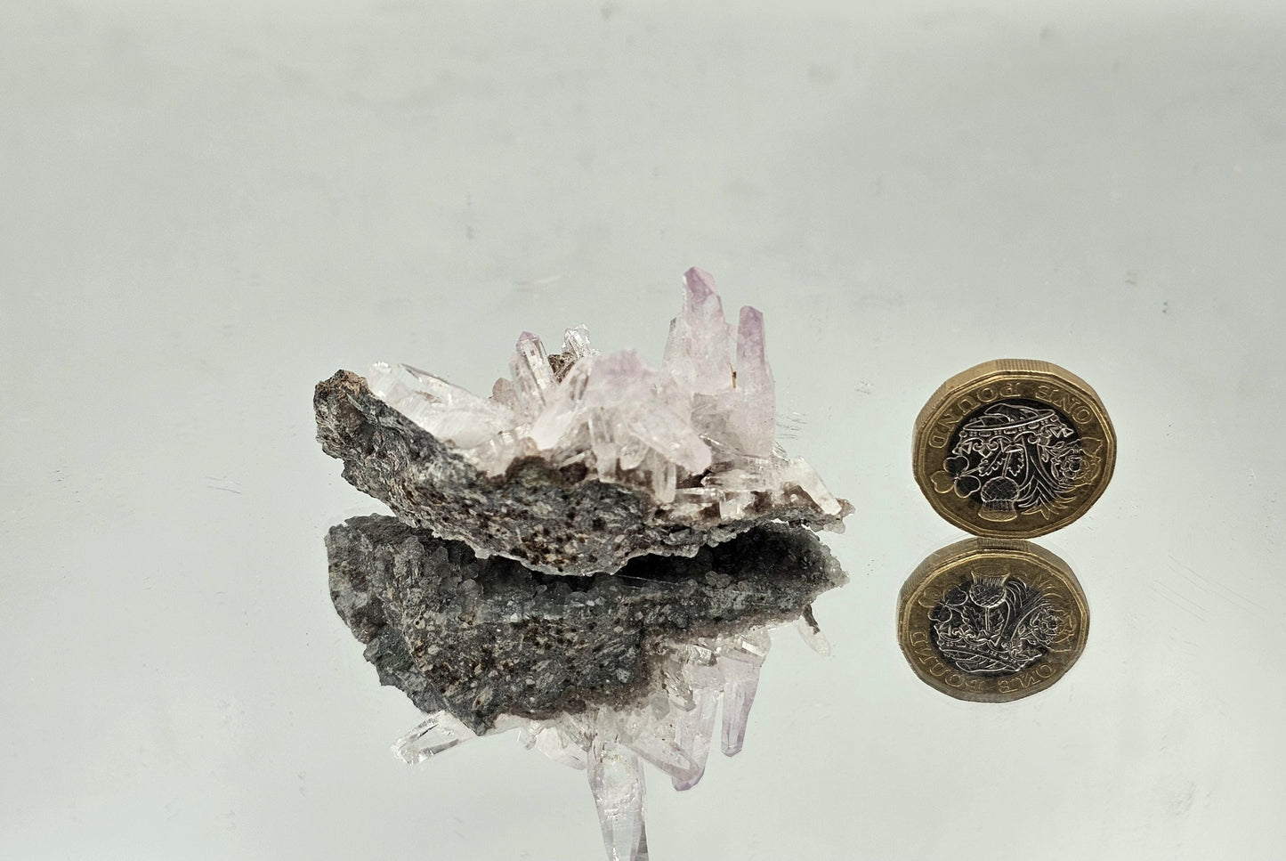 Violet-tinted Veracruz amethyst crystal showing delicate internal details.