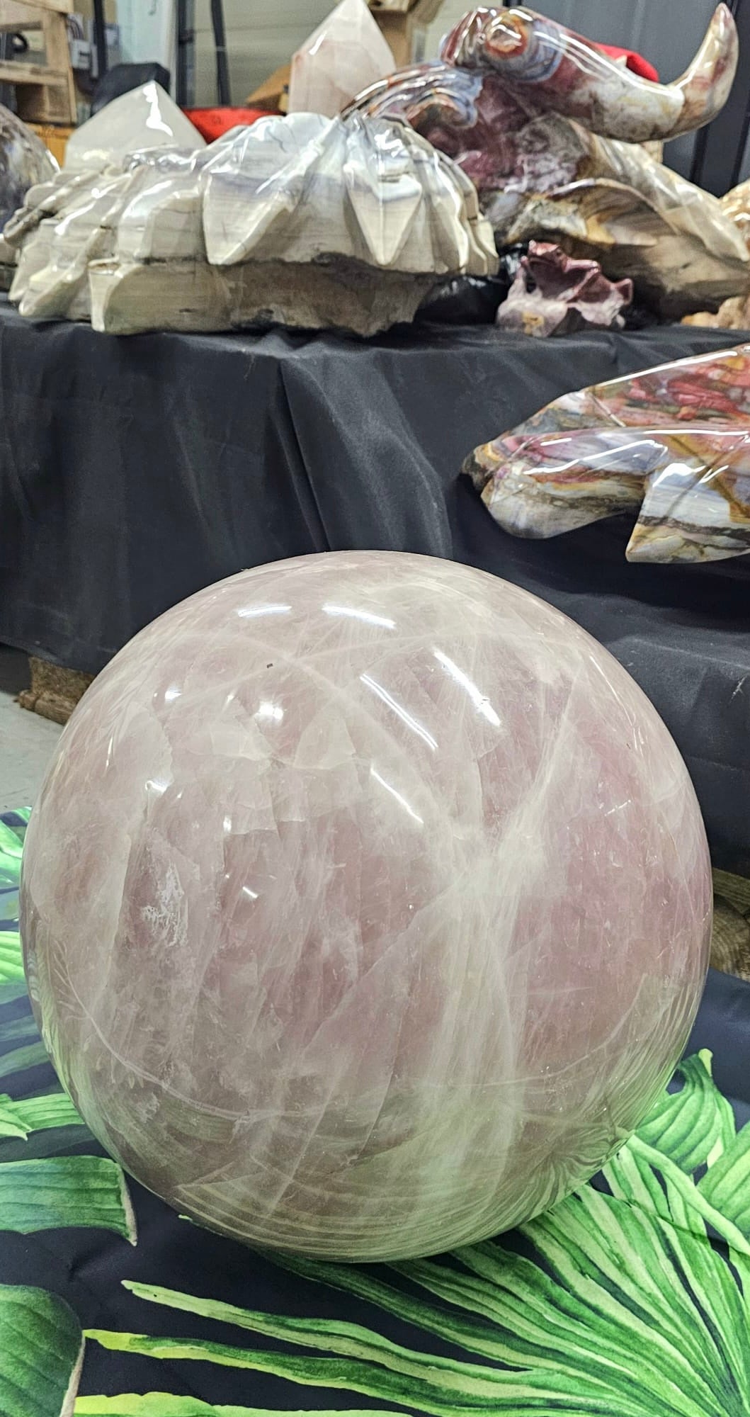 XL crystal sphere rose quartz holistic crystal interior design