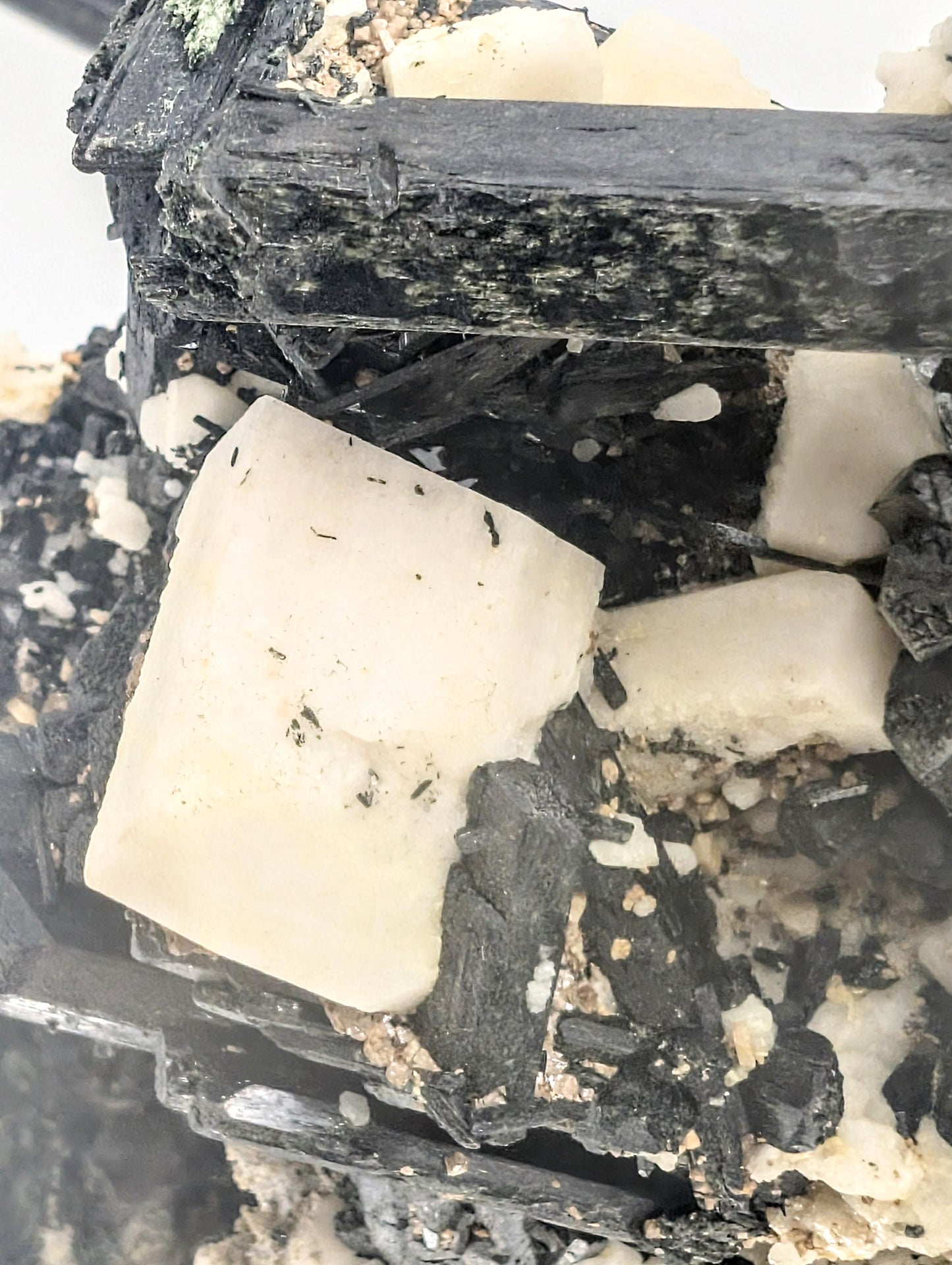 Large natural crystal display piece with layered mineral texture.