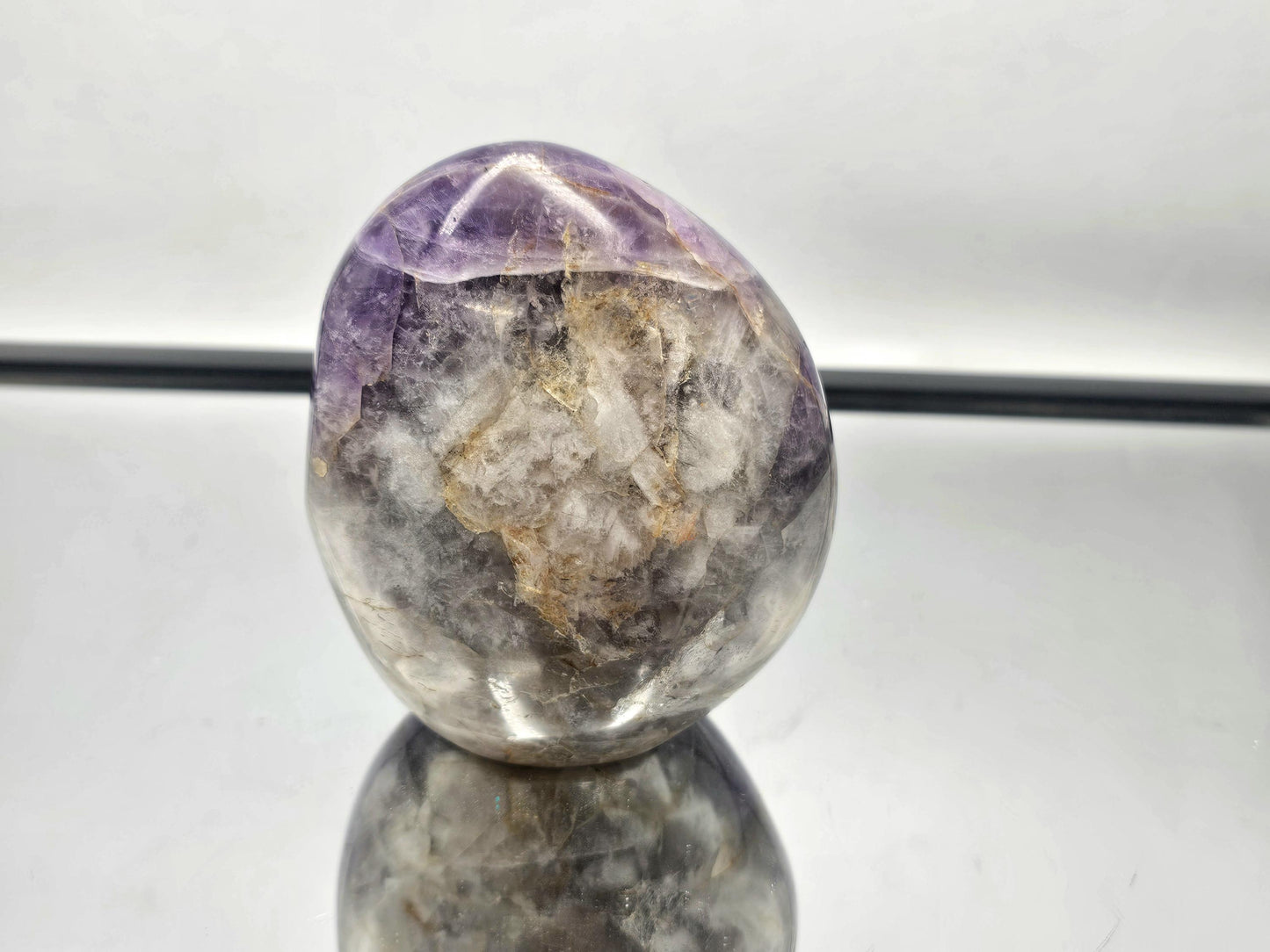 A collector's piece: Dark Amethyst and Quartz crystal freeform, showcasing stunning natural patterns.