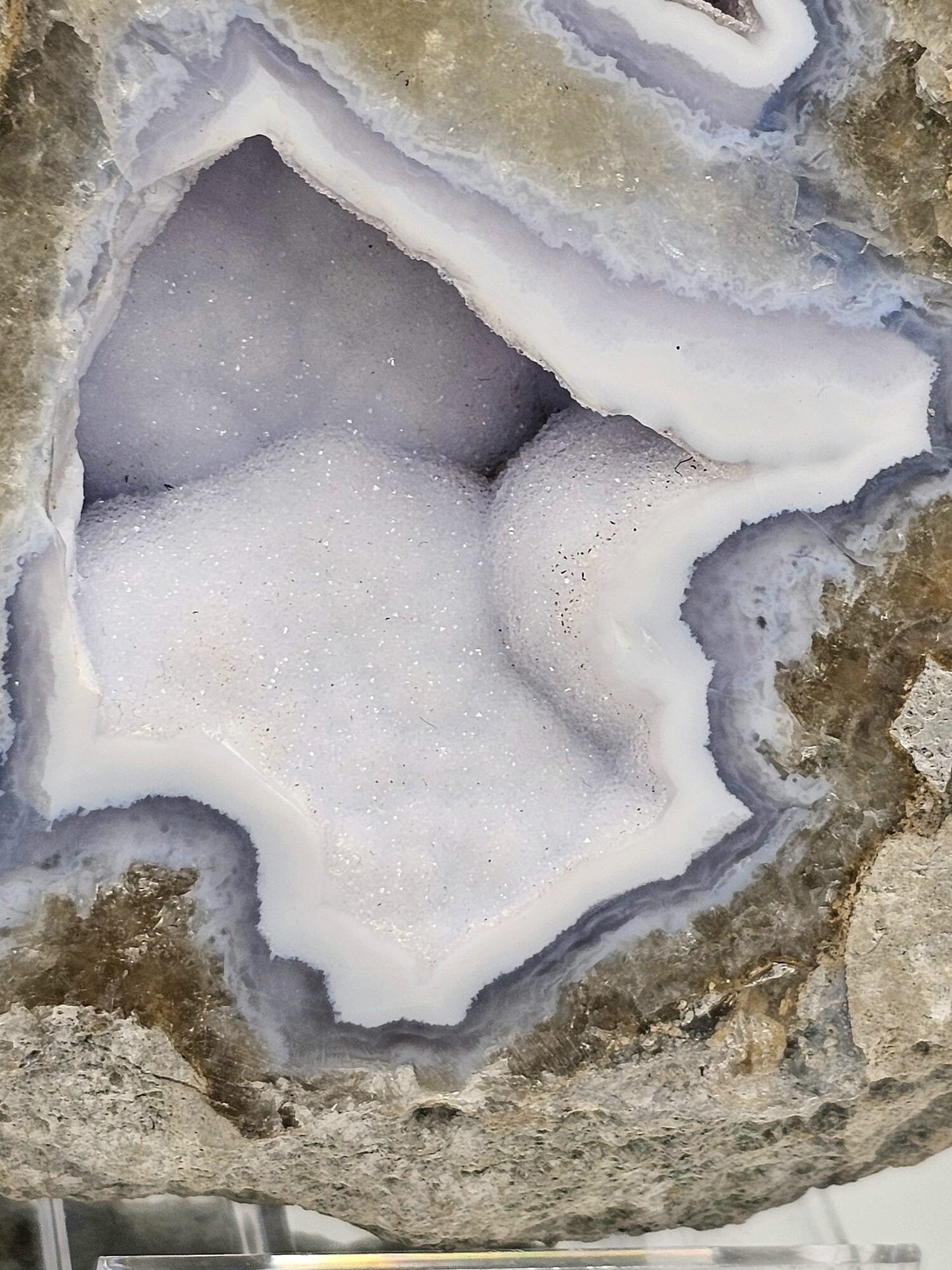 blue and white druzy blue lace agate